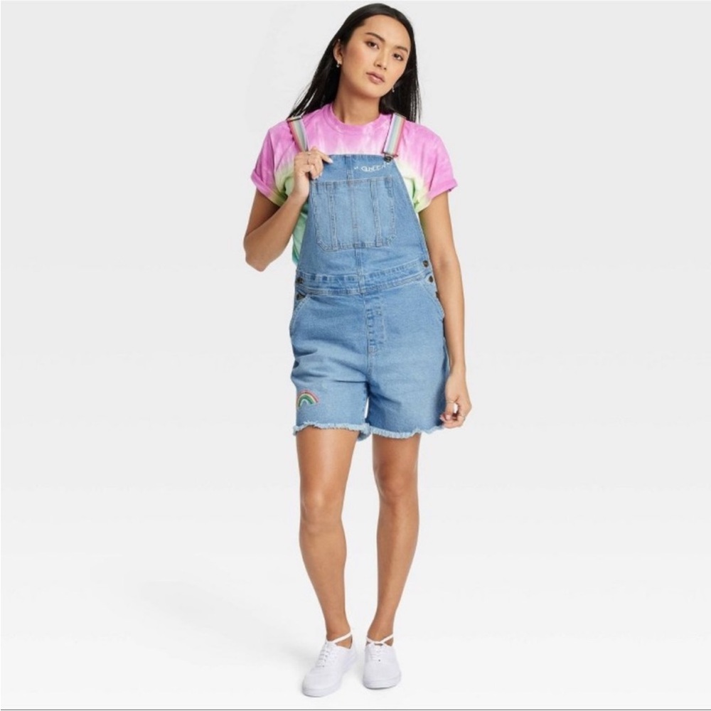 Adult Jean Pride Overalls Rainbow Queen LGBTQ - Picture 1 of 6
